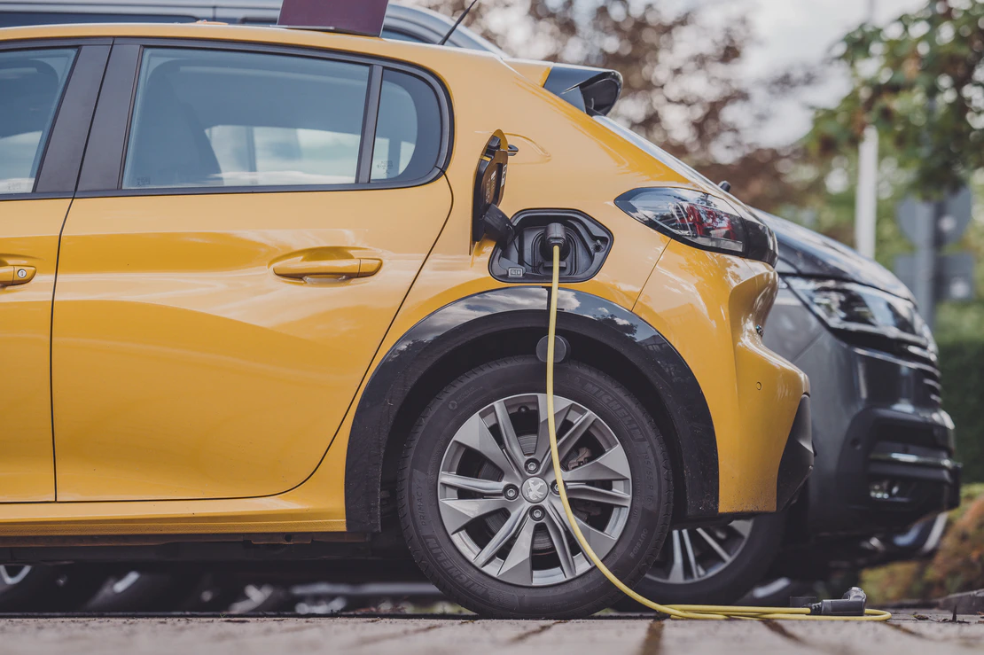 EV is charging in parkinglot