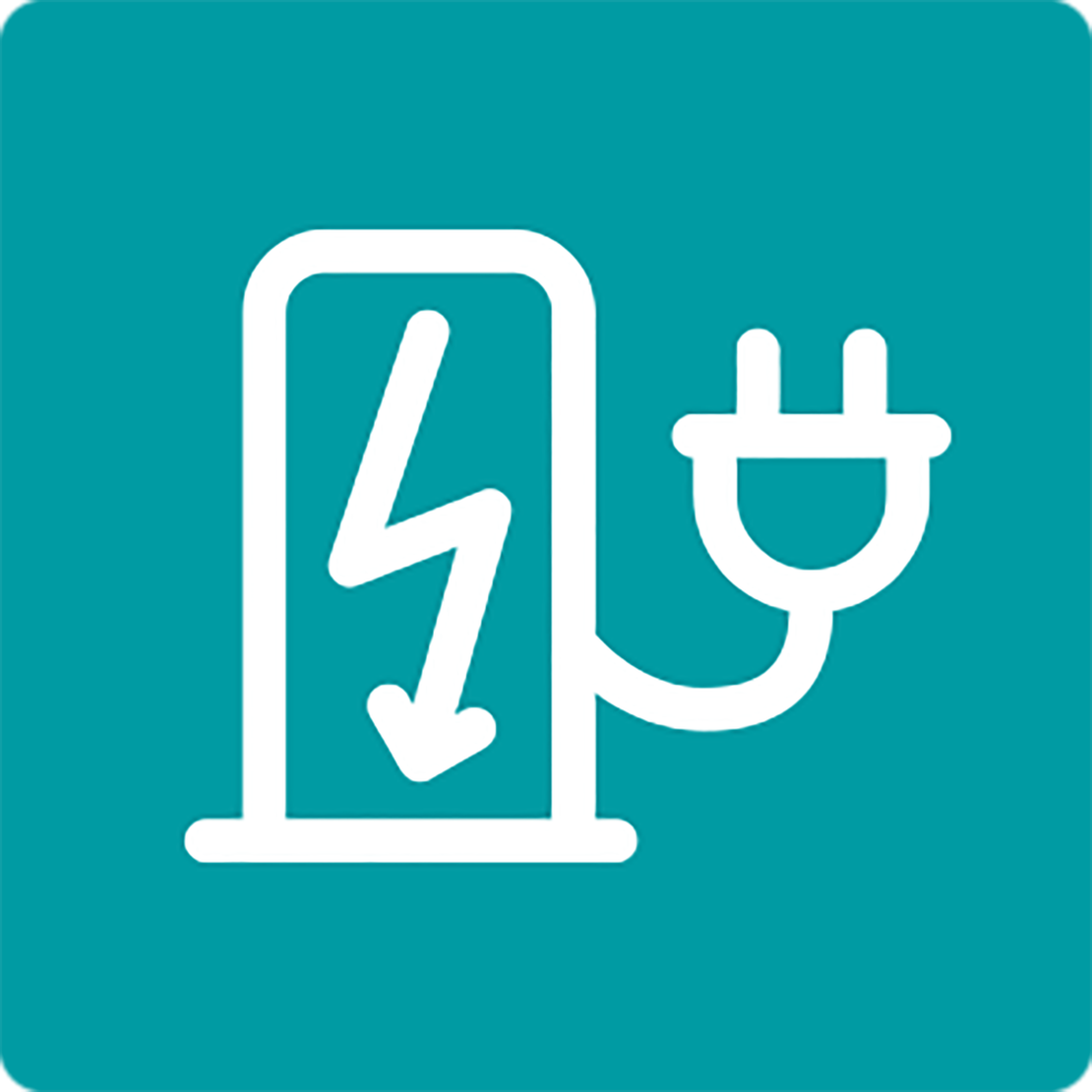 Charge Repay Service auf Smartphone in einer Hand